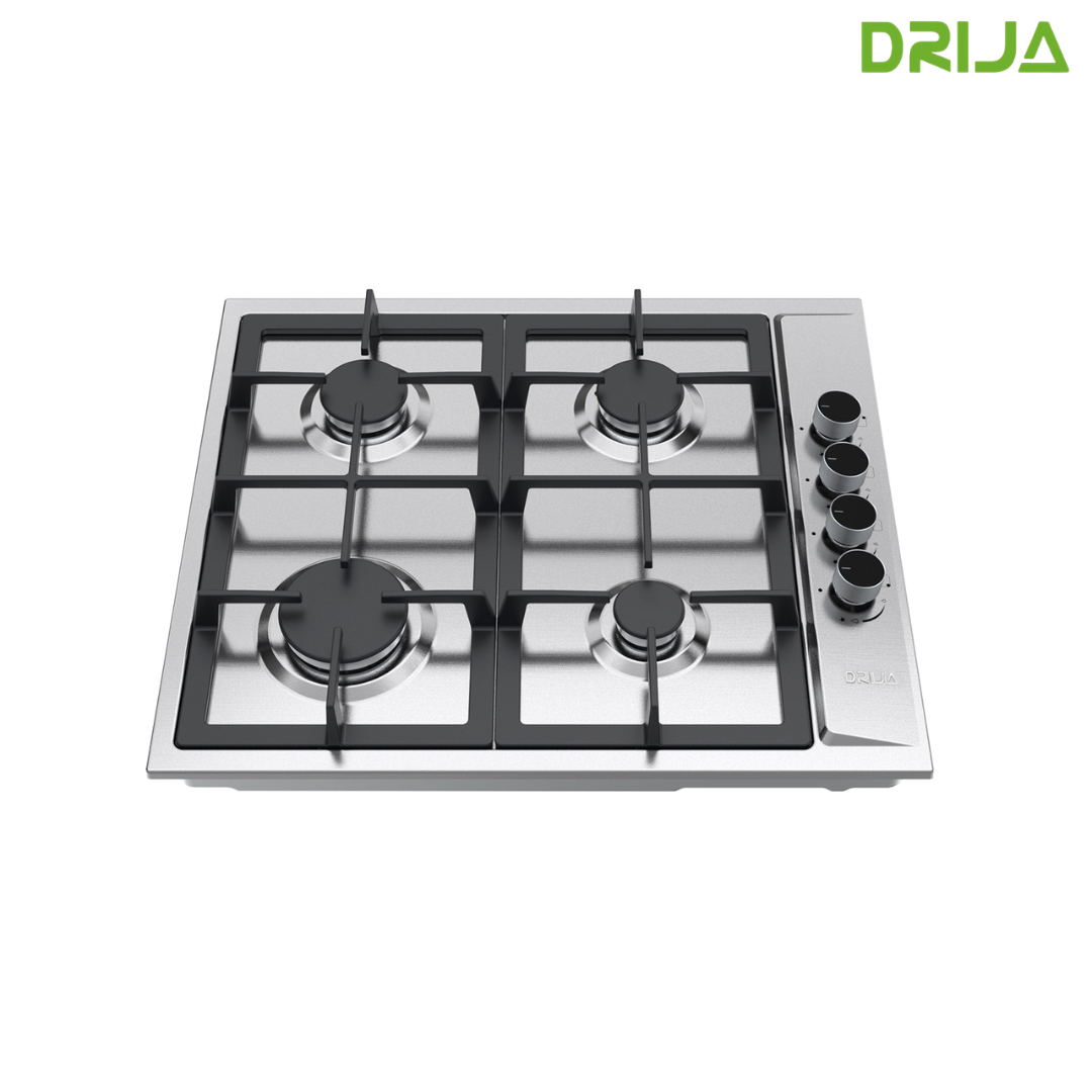 Estufa Empotrable a Gas de 4 Quemadores Acero Inoxidable Turin 60 Drija