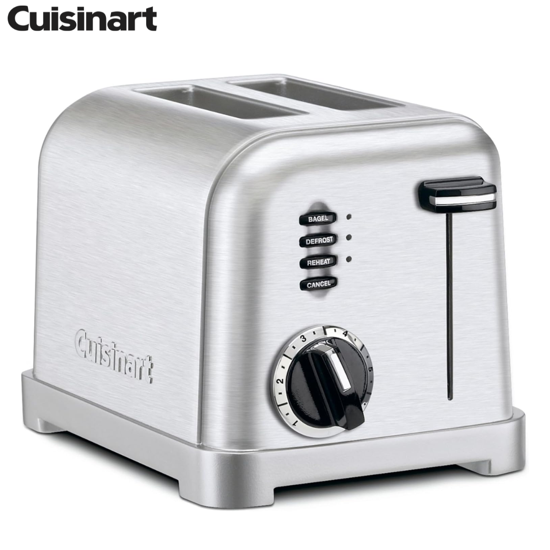 Tostadora Metálica Clásica de 2 Rebanadas Acero Inoxidable | Cuisinart CPT-160C