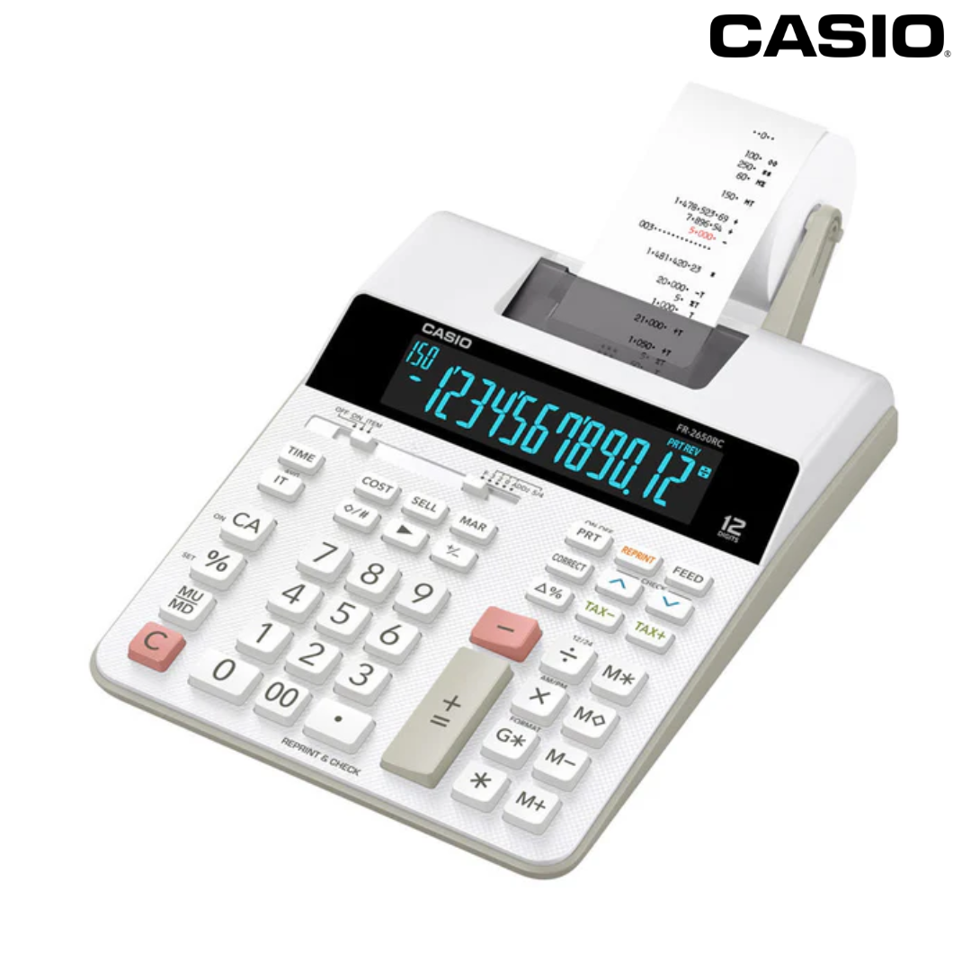 Calculadora con Impresora Casio Blanco HFR-2650RC Sumadora.