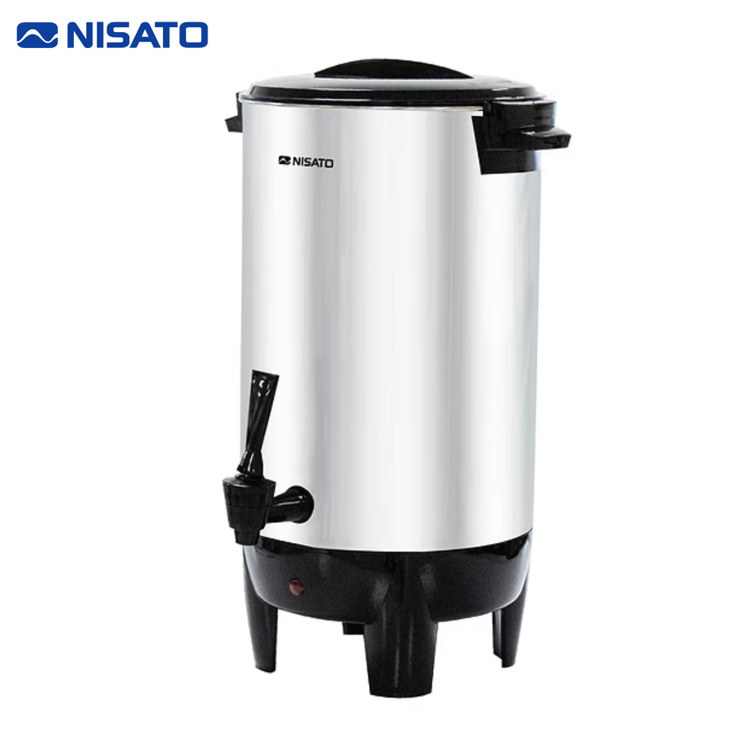 Cafetera Percoladora Eléctrica Nisato NCU-30TZSNG de 30 Tazas con Filtro Lavable, Luz Indicadora y Dispensador Antigoteo