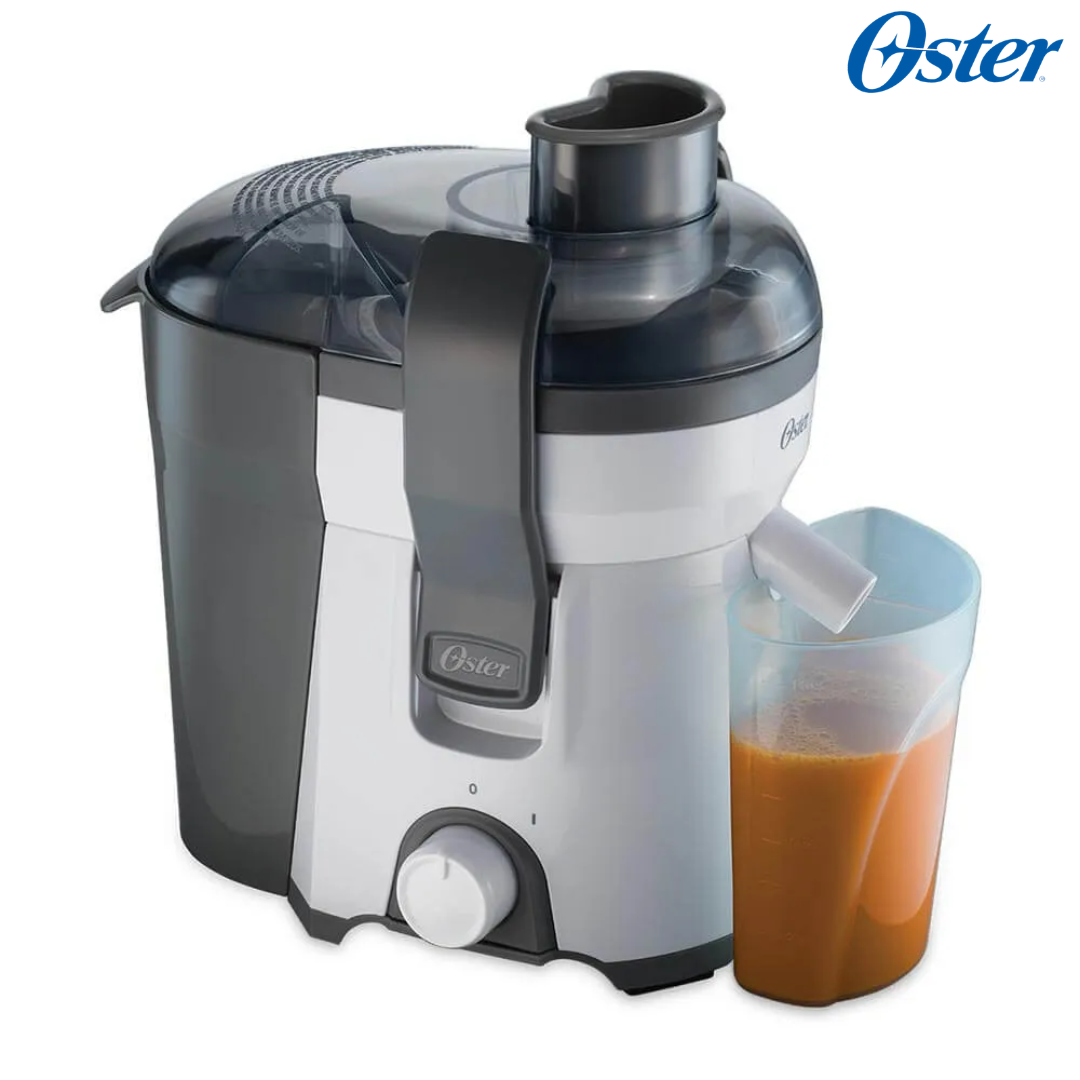 Extractor de Jugos Eléctricos Boca Extra Ancha con Filtro de Acero Inoxidable y Filtro de Fácil Limpieza Gris 400W Oster FPSTJE316W