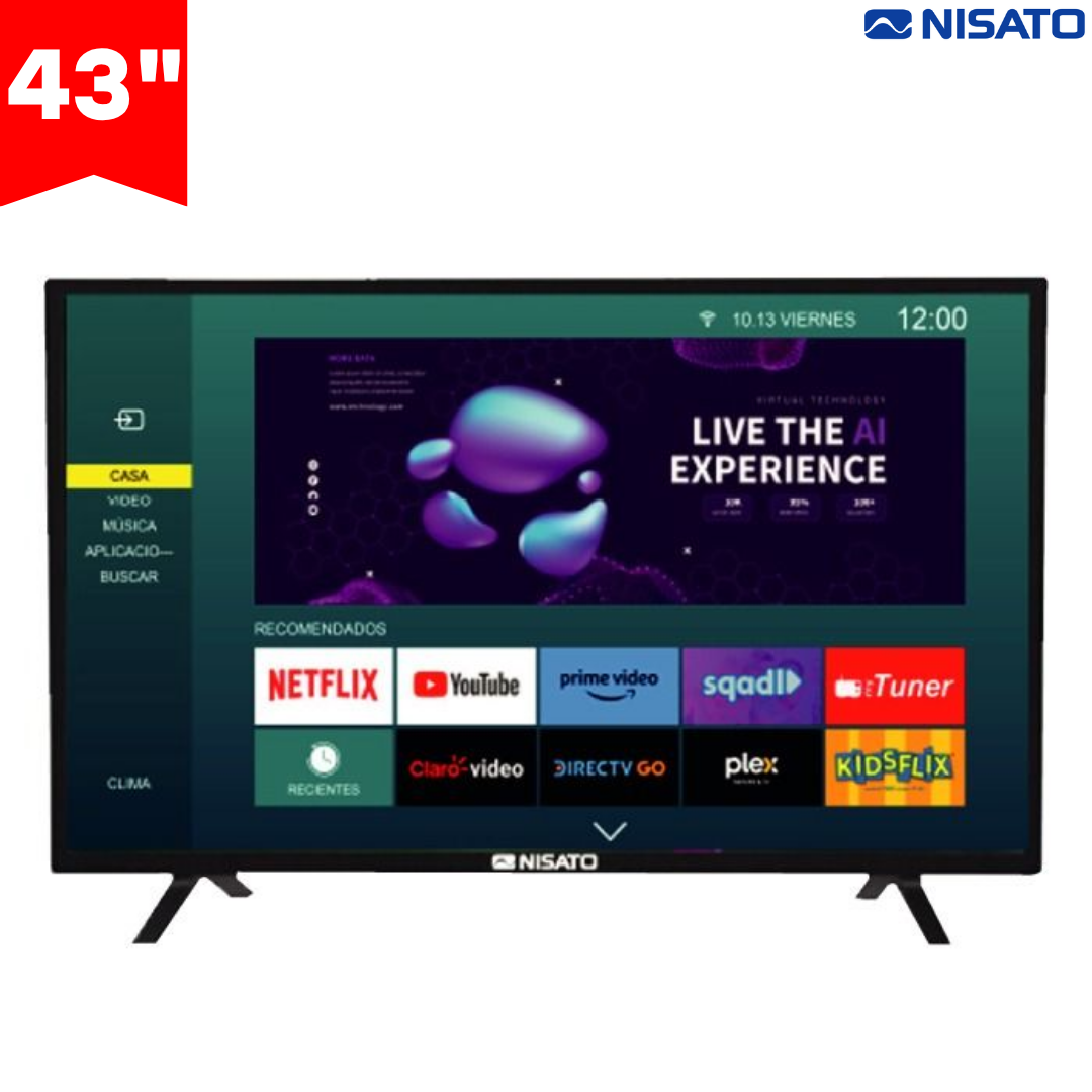 Televisor Smart TV LED Full HD con Wi-Fi HDMI USB Y DVB-T2 43" Sistema VIDAA Nisato NLED-43VDLE
