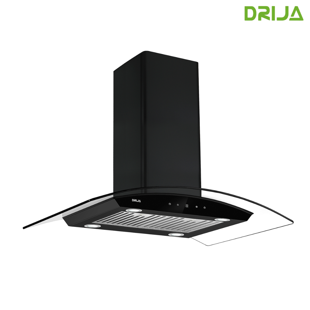 (POR PEDIDO) Extactor de Grasa Tipo Campana Prisma Isla Touch 90 Black Drija