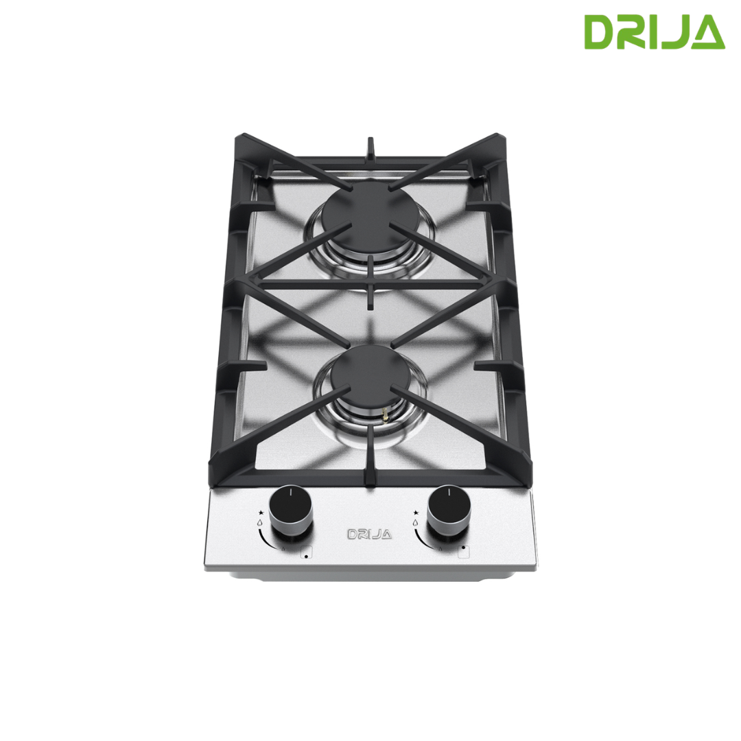 Estufa Empotrable a Gas de 2 Quemadores Acero Inoxidable Milan 30 Drija