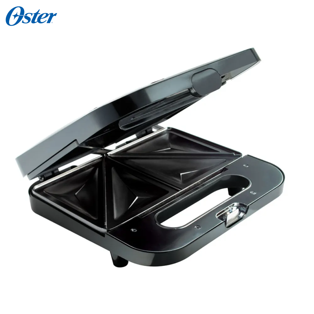 Sandwichera Compacta Oster CKSTSM2885 para 2 Sándwiches – 750W, Placas Antiadherentes, Termostato Automático