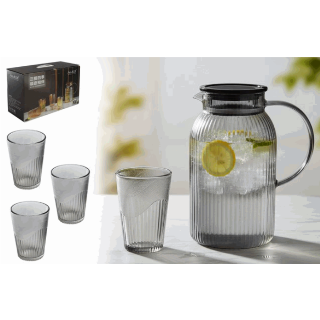 (LLEGANDO 16 DE ENERO) Jarra + 3 Vasos de Vidrio 86997