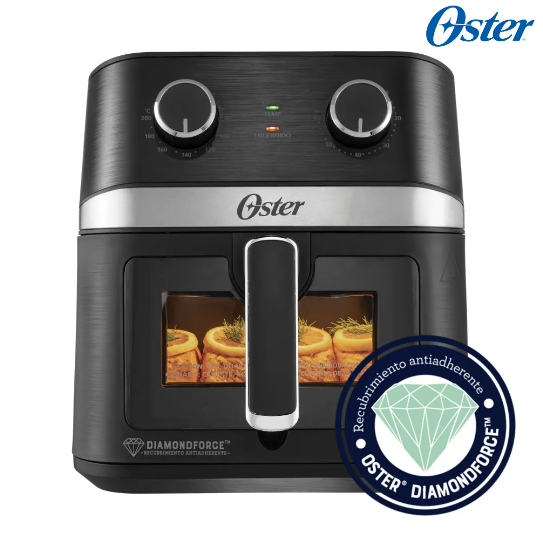 Freidora de Aire Manual Recubrimiento DiamondForce Ventana y Luz Interna 6L 1700W Oster CKSTAF60WMDF