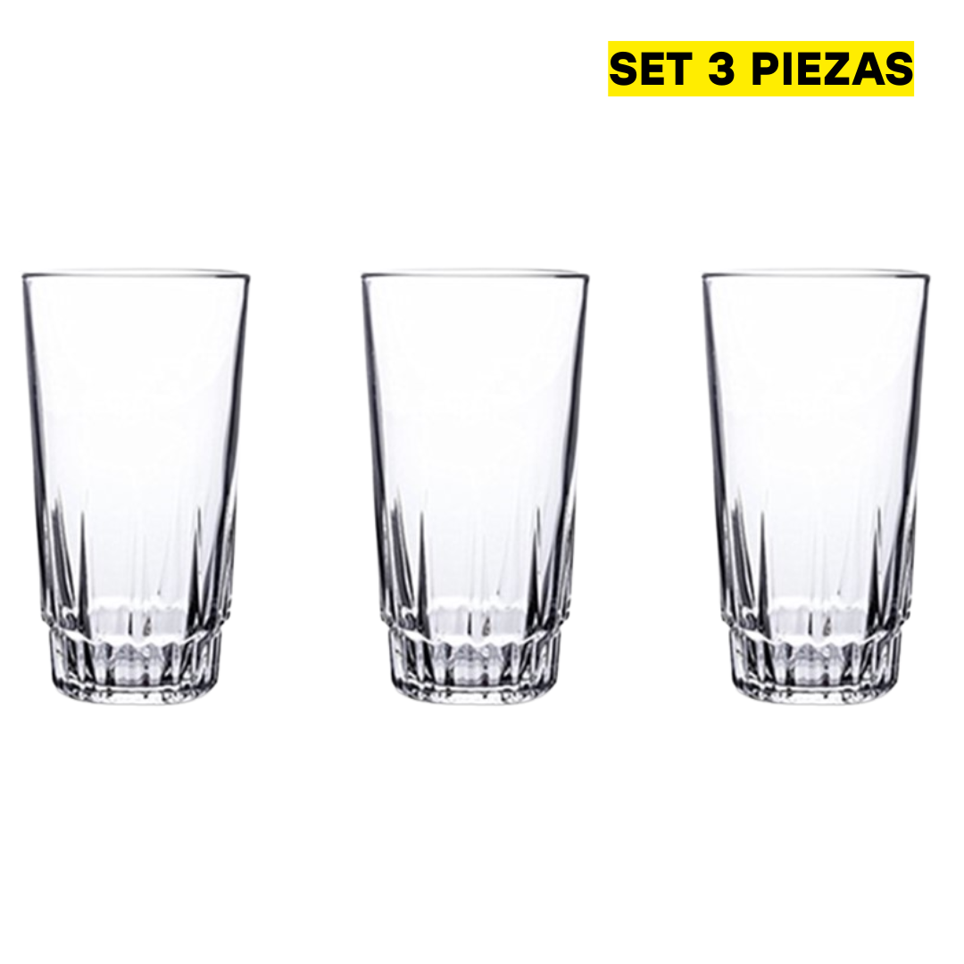 (LLEGANDO 16 DE ENERO) Set 3 Vasos de Vidrio 275ml Lotus LHC-3SET-HI