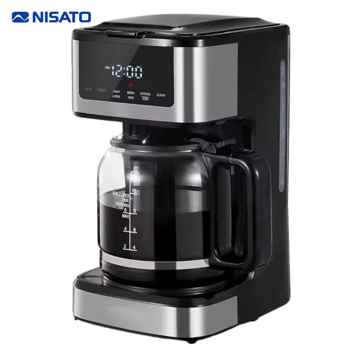 Cafetera Touch Screen Programable de 12 Tazas Nisato NCM-1519DGDL