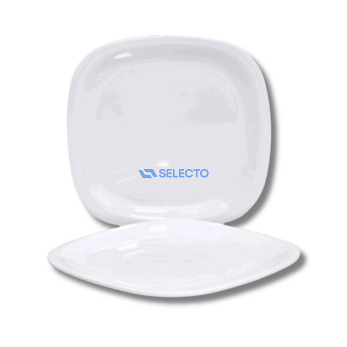 Plato Cuadrado de Melamina Blanco 7.5" BG-119-7-5W