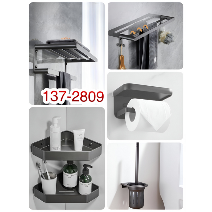 (LLEGANDO 24 DE ENERO) Kit de Organizadores para Baño de Aluminio Gris 2809G