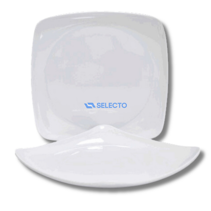 Plato Cuadrado de Melamina Blanco 9.5" BG-104-9-5W