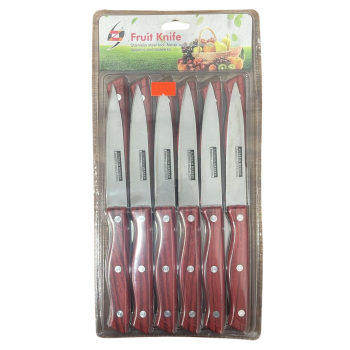 Set de 12 Cuchillos para Mesa con Mango de Madera 85995