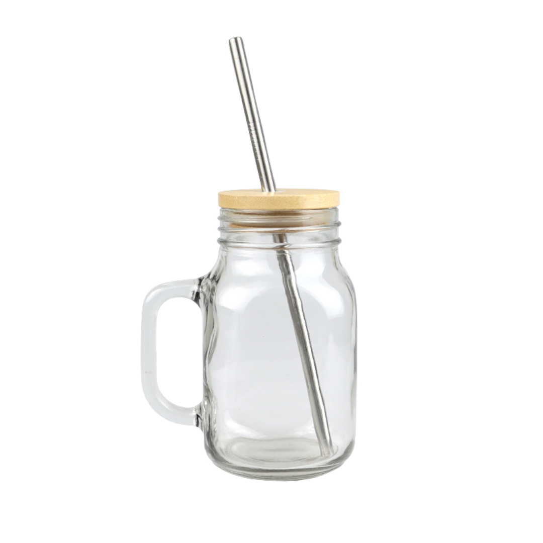 Vaso de Vidrio con Tapa y Carrizo 86410-36 Selecto