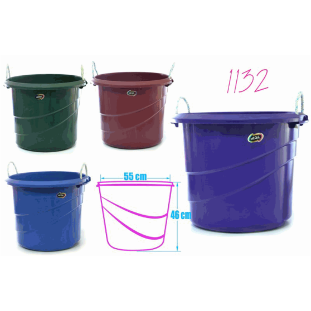 Balde Plástico con Soga 68L Mega 1132 Platón.
