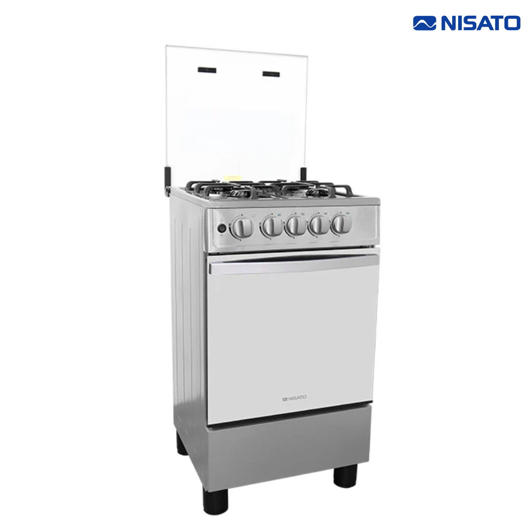 Estufa con Horno de 20" 4 Quemadores en Acero Inoxidable Nisato NE-2064TELAF