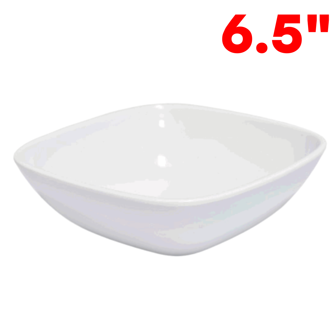 Plato Cuadrado de Melamina Blanco 6.5" 16x5cm BG-32024-6-5W
