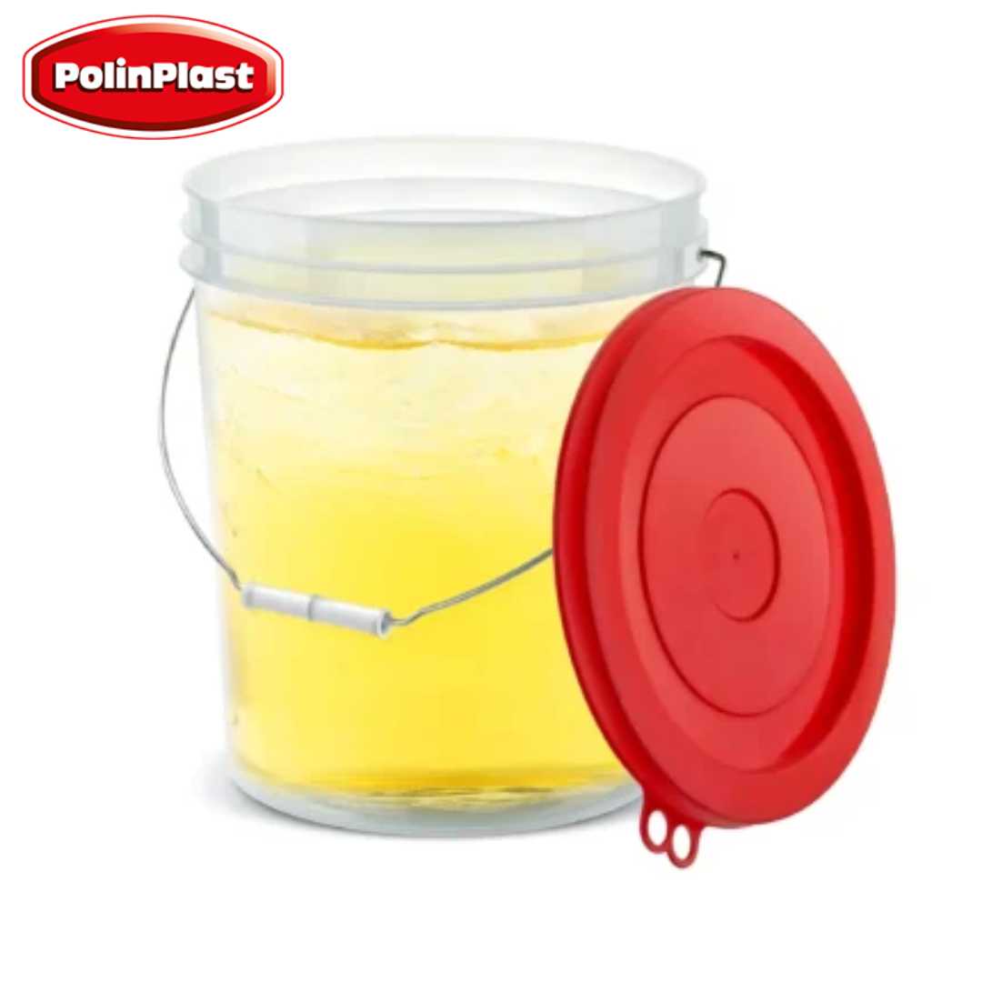 Balde con Tapa de Plástico 10L Polinplast 175-520 Cubeta. T0022400T