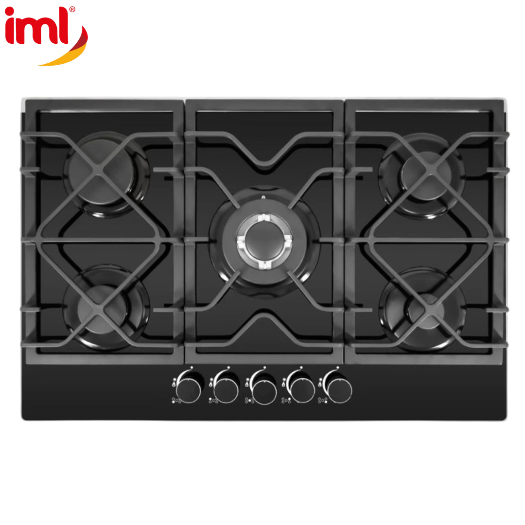 Estufa Empotrable de Vidrio Templado 5 Quemadores IML QE-5V2