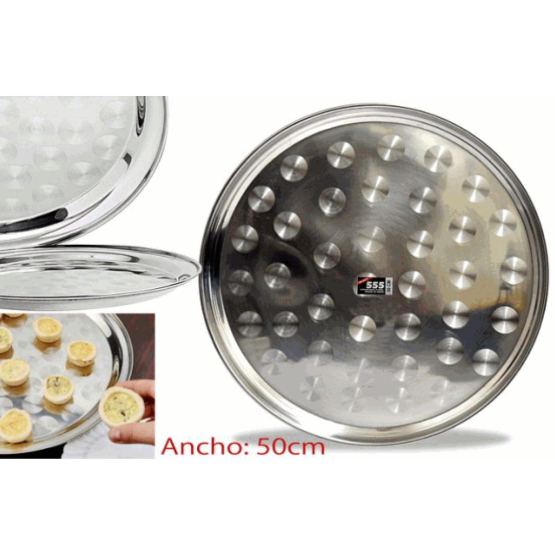 Bandeja Redondo de 50cm en Acero Inoxidable 555 MI-4049
