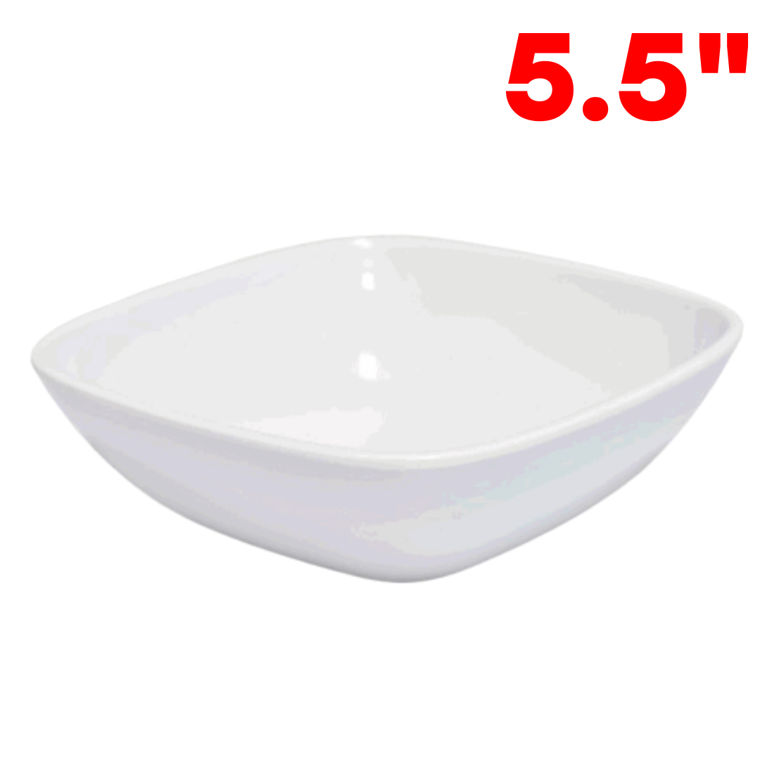 Plato Cuadrado de Melamina Blanco 5.5" 14x4cm BG-32024-5-5W