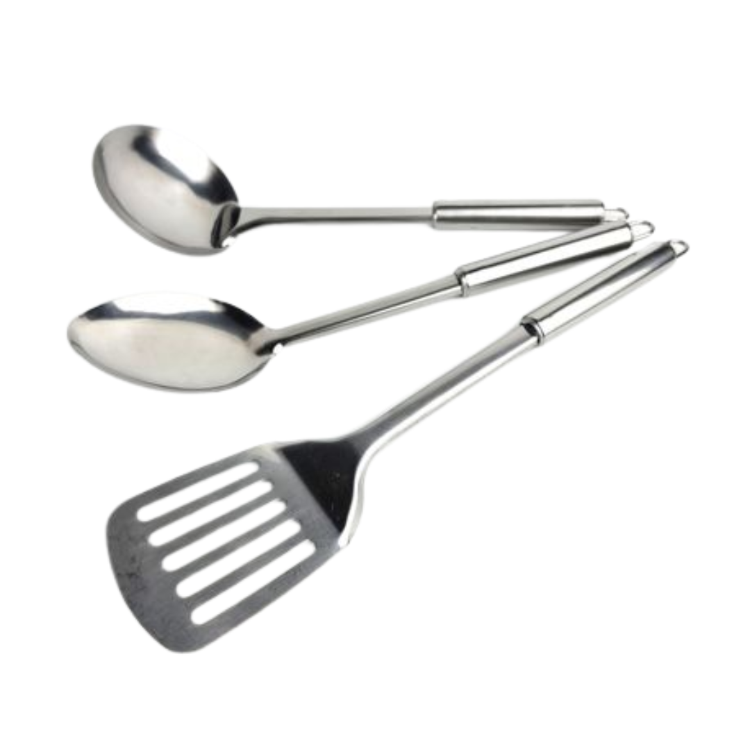 Set 3 Utensilios Cucharon / Sopera / Espátula para Cocina Lotus LHC-STL-001