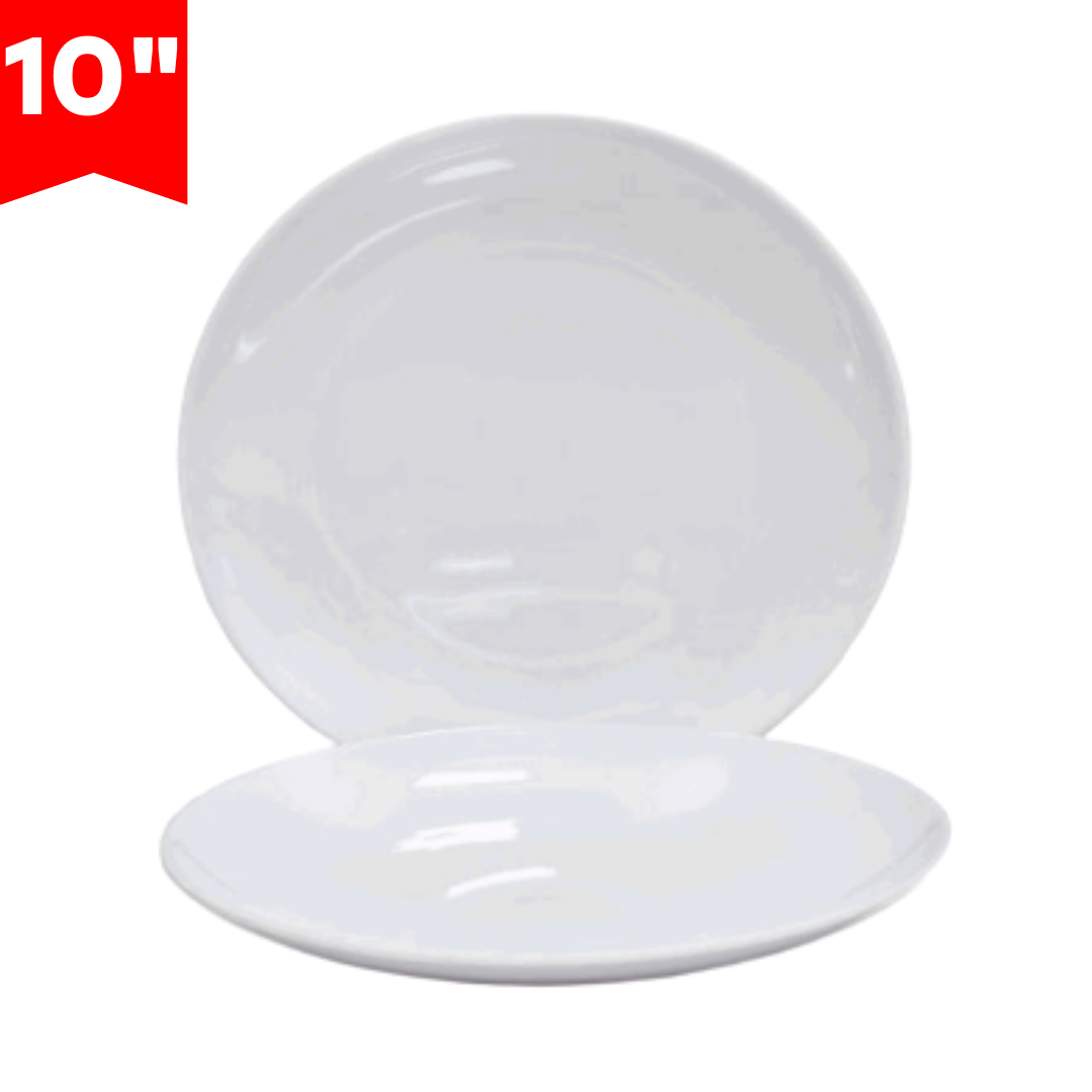 Plato de Melamina Blanco Redondo 10" BG-33006-10W