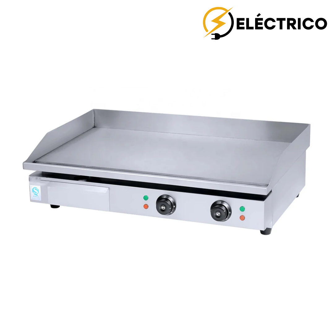Plancha Eléctrica de Acero Inoxidable 2 Perillas 110V 440W 730*470*240mm HEG-820