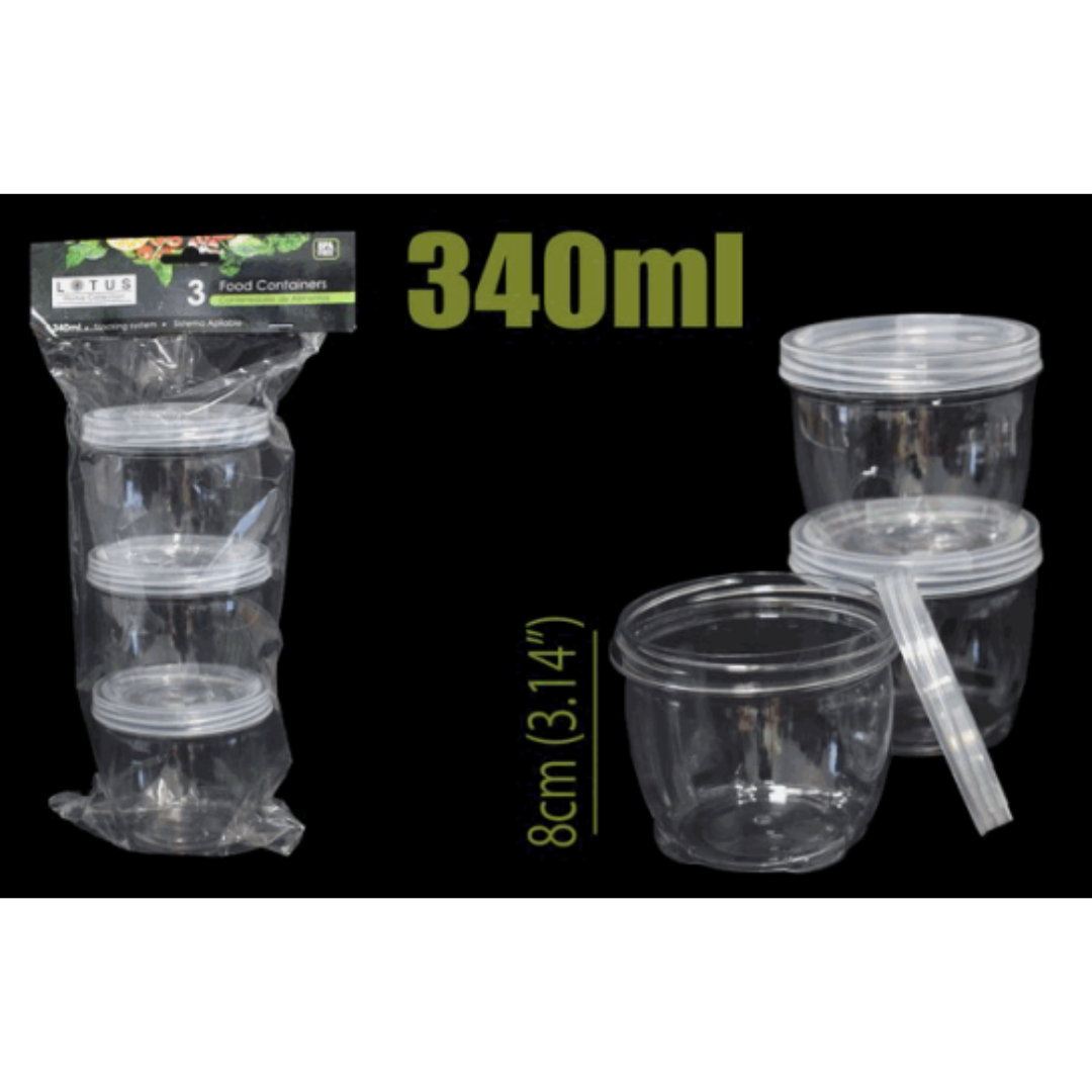 Set 3 Envases Plásticos 340ml Lotus 021-73444