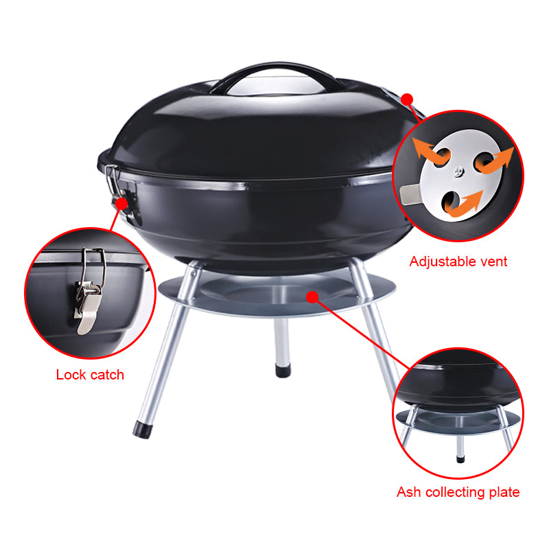 Barbacoa Asador a Carbón Portátil 14" NS433207 BBQ.