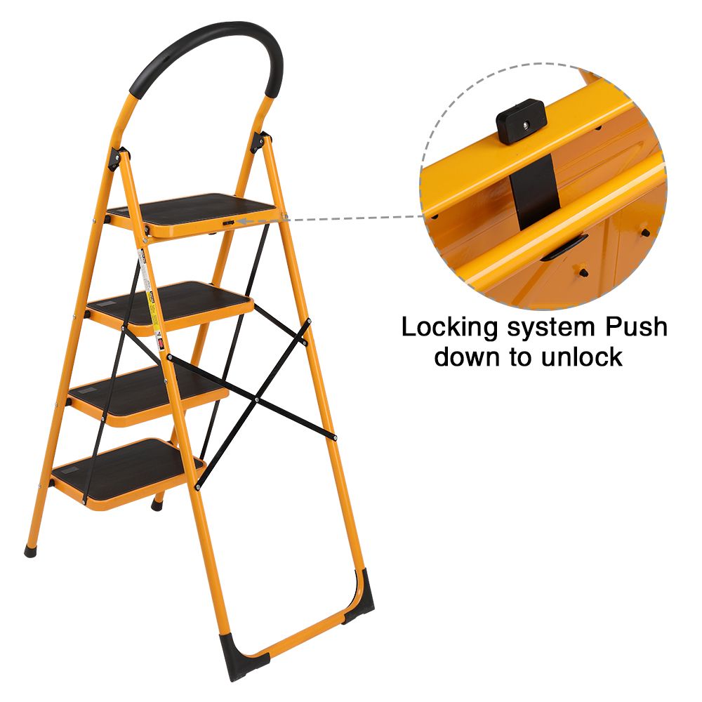 Escalera Plegable de Aluminio de 4 Peldaños | NVO-0370