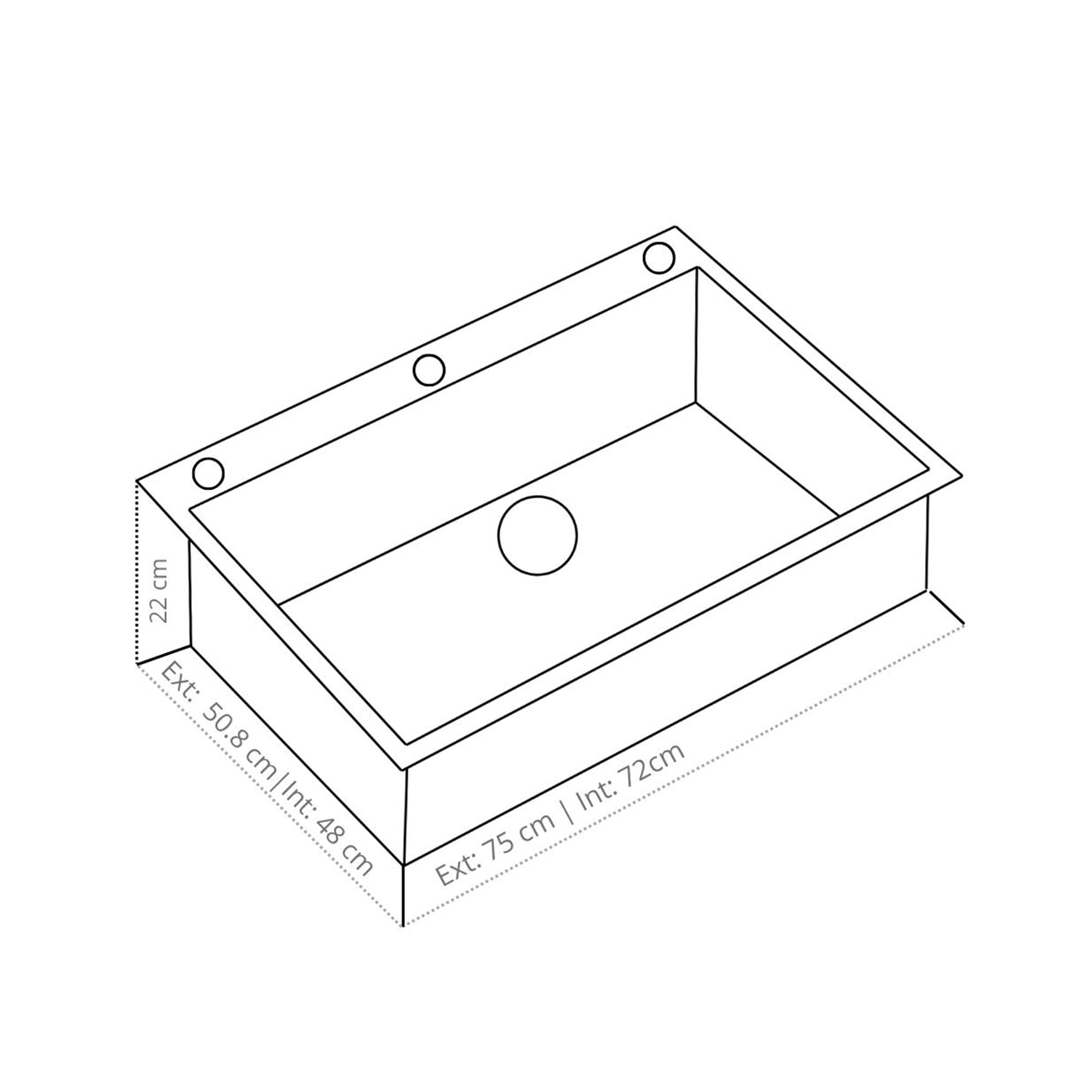 Fregador Siena 75 de Acero Inoxidable Satinado 304 Drija