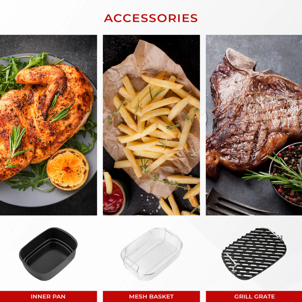 Freidora de Aire Cuckoo CAFG-A0601S 6 Qt | Air Grill Multifuncional de Acero Inoxidable