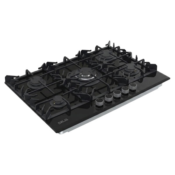 Estufa Empotrable 30" 5 Quemadores a Gas Vidrio Templado Vitrocerámica Negro Toscana 76 PRO-B Drija