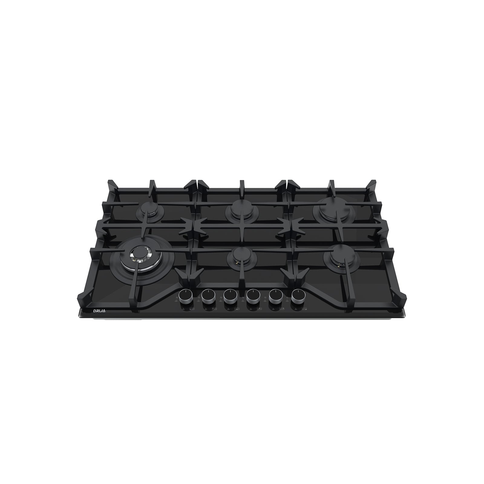 Estufa Empotrable 6 Quemadores 36" Vidrio Templado Negro Toscana 91 Drija