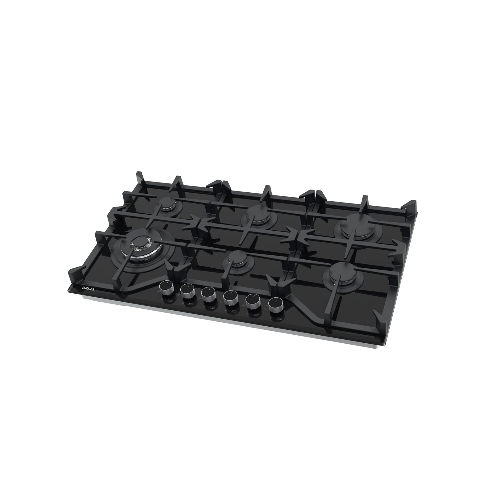 Estufa Empotrable 6 Quemadores 36" Vidrio Templado Negro Toscana 91 Drija