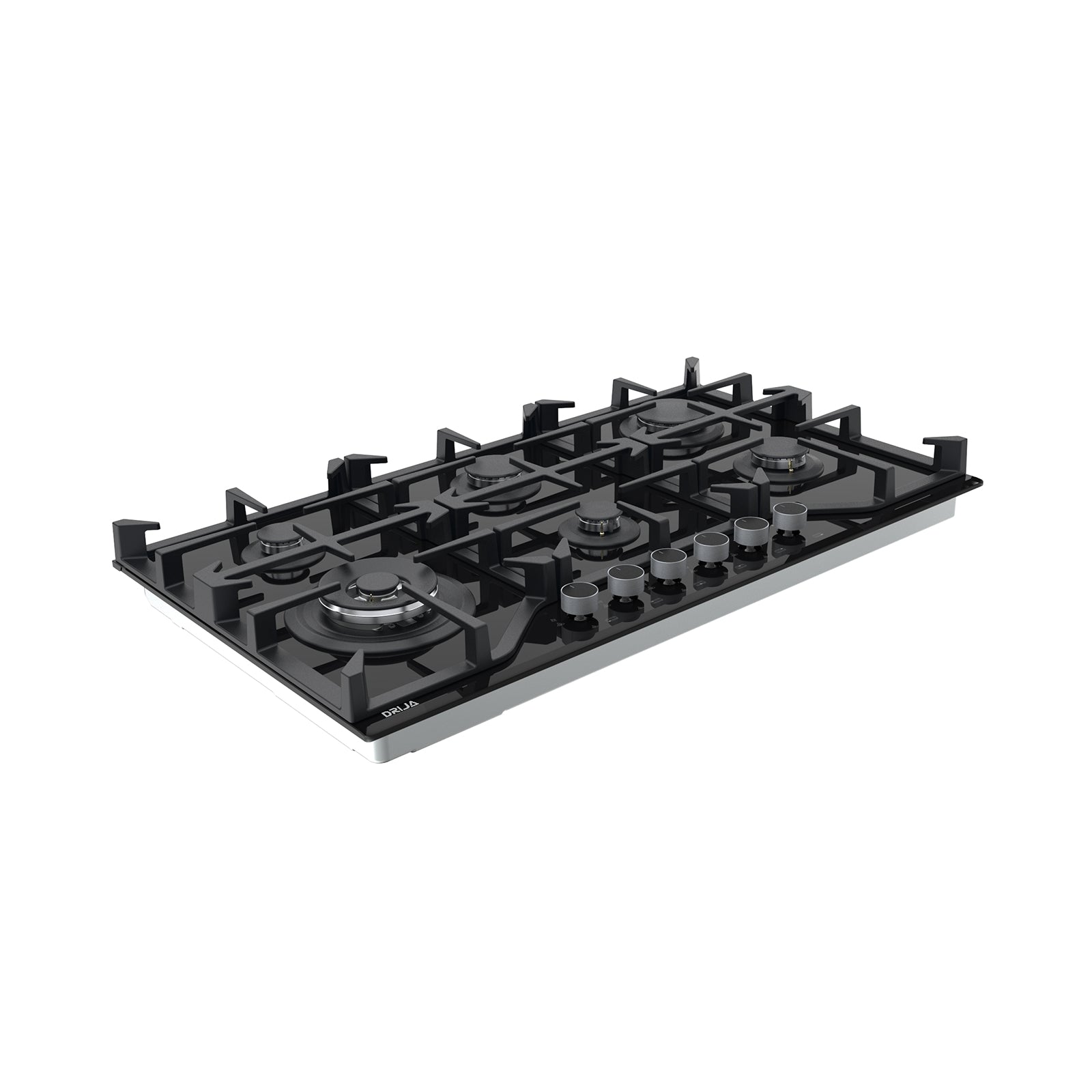 Estufa Empotrable 6 Quemadores 36" Vidrio Templado Negro Toscana 91 Drija