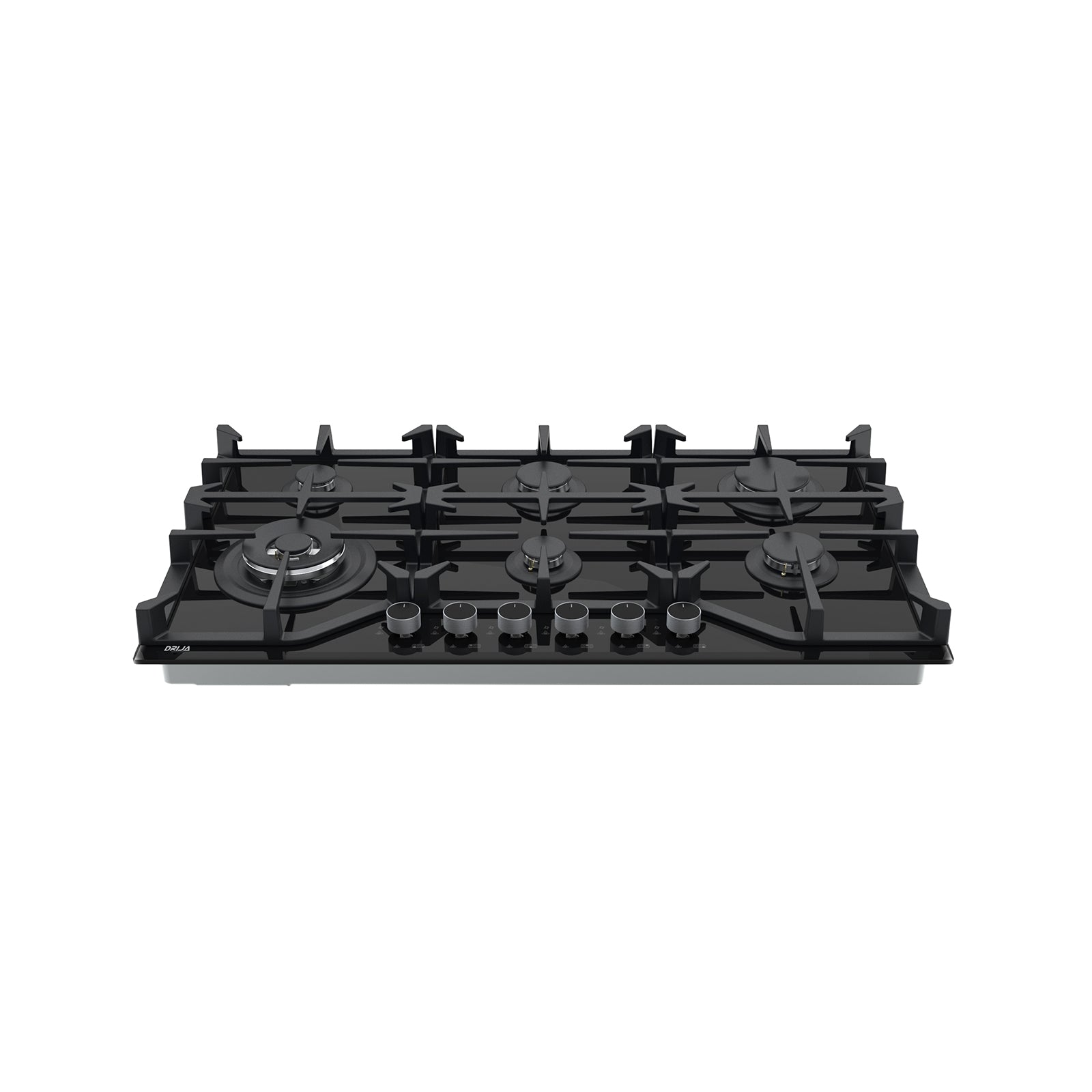 Estufa Empotrable 6 Quemadores 36" Vidrio Templado Negro Toscana 91 Drija