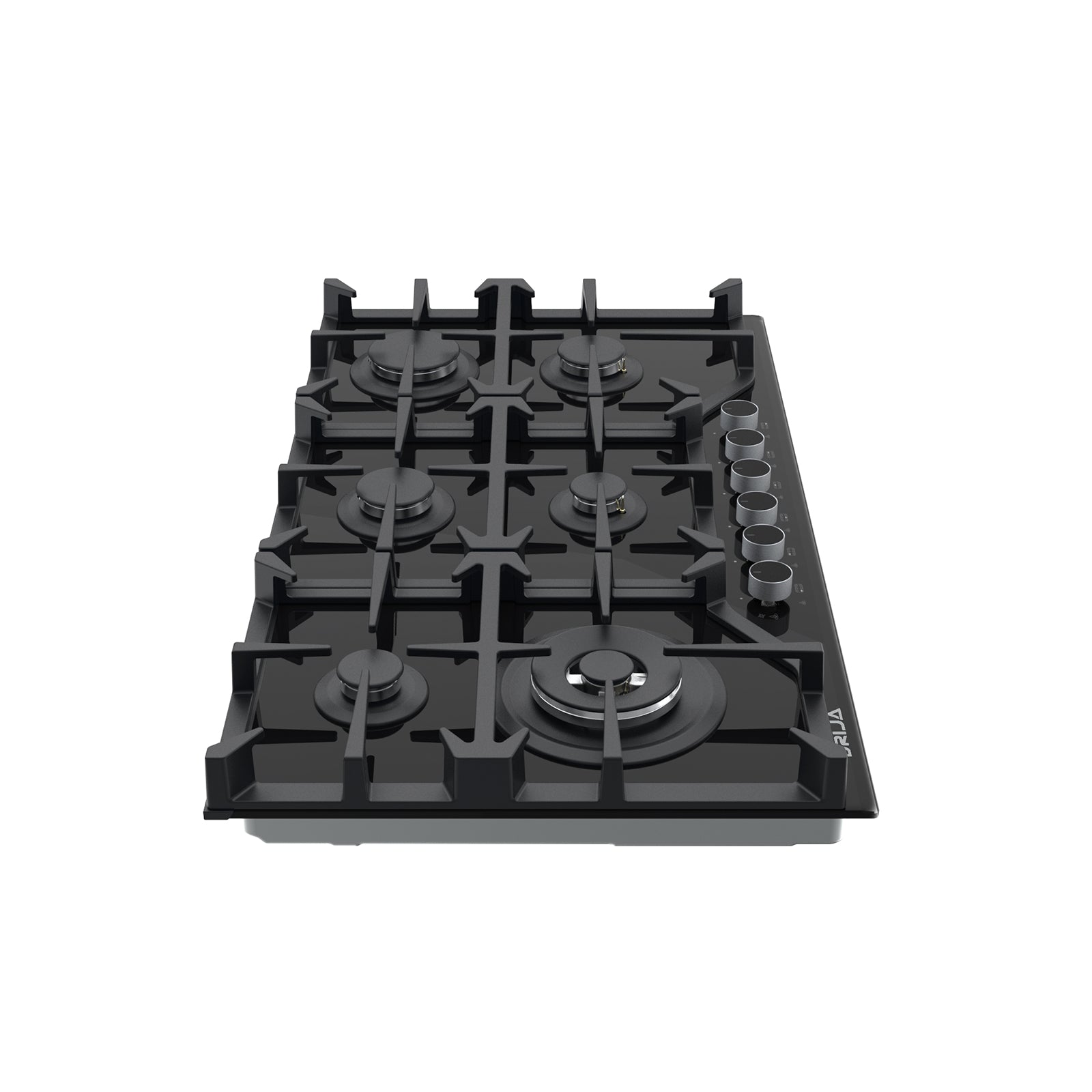 Estufa Empotrable 6 Quemadores 36" Vidrio Templado Negro Toscana 91 Drija