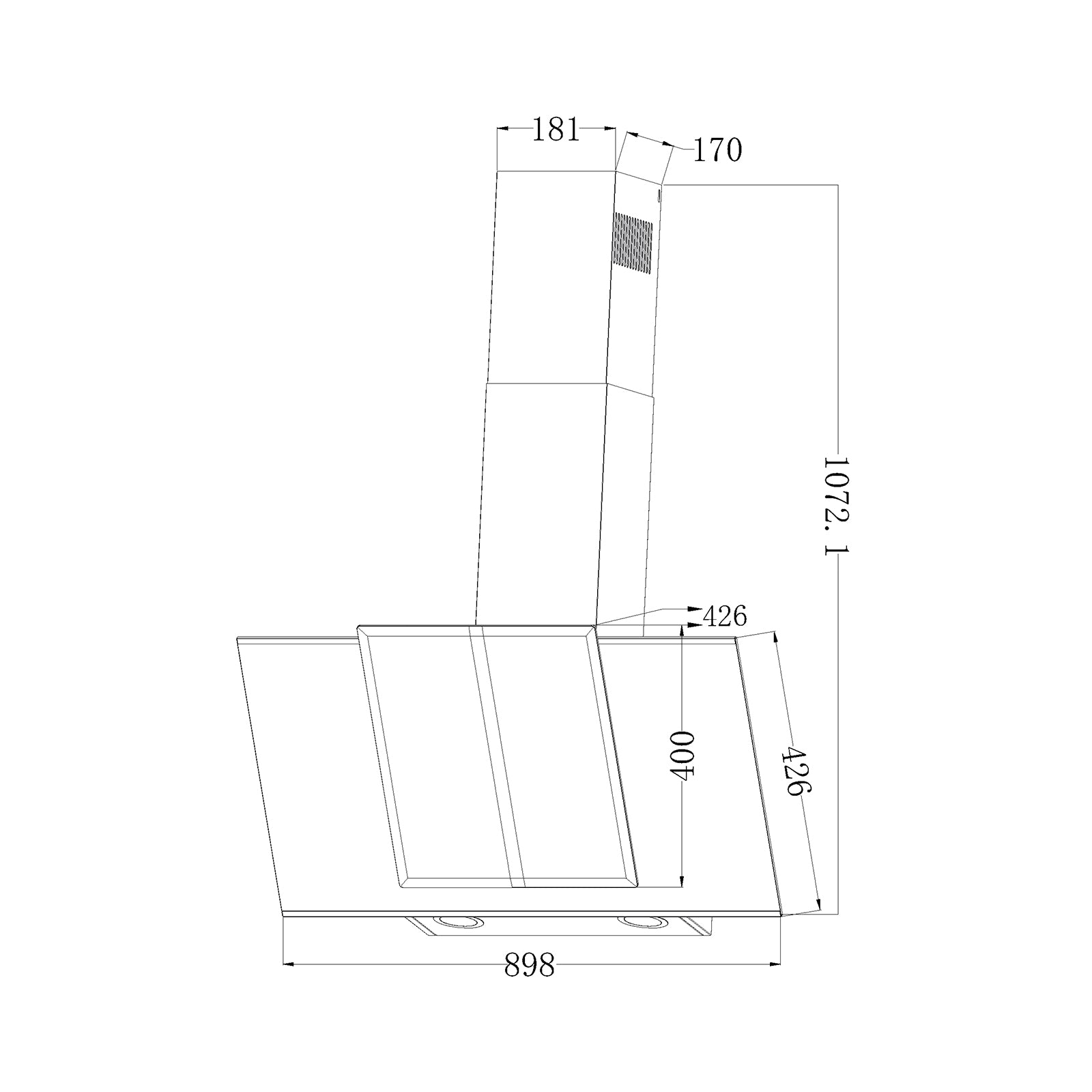Extactor de Grasa Vidrio Negro Triangolo 90 Drija