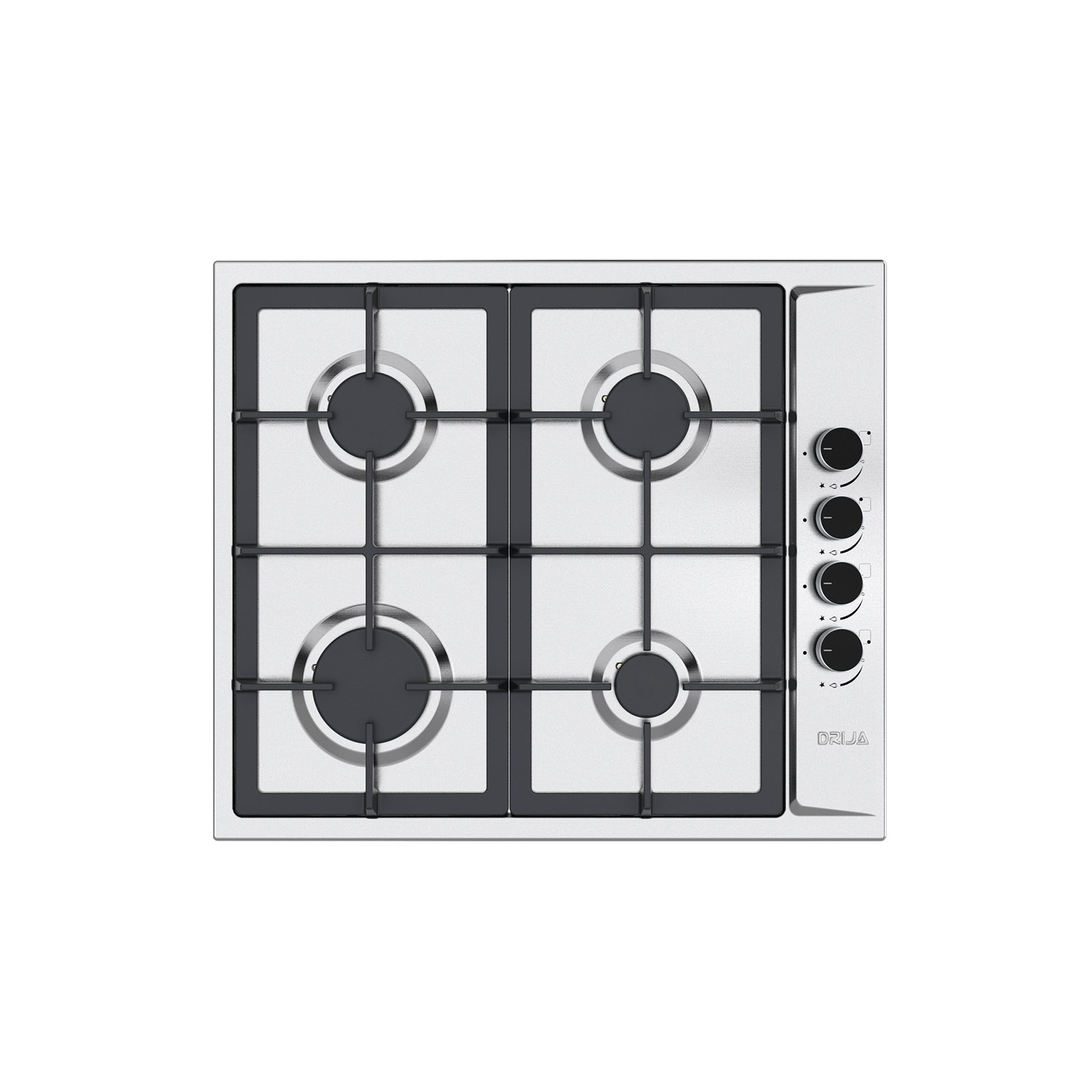 Estufa Empotrable a Gas de 4 Quemadores Acero Inoxidable Turin 60 Drija