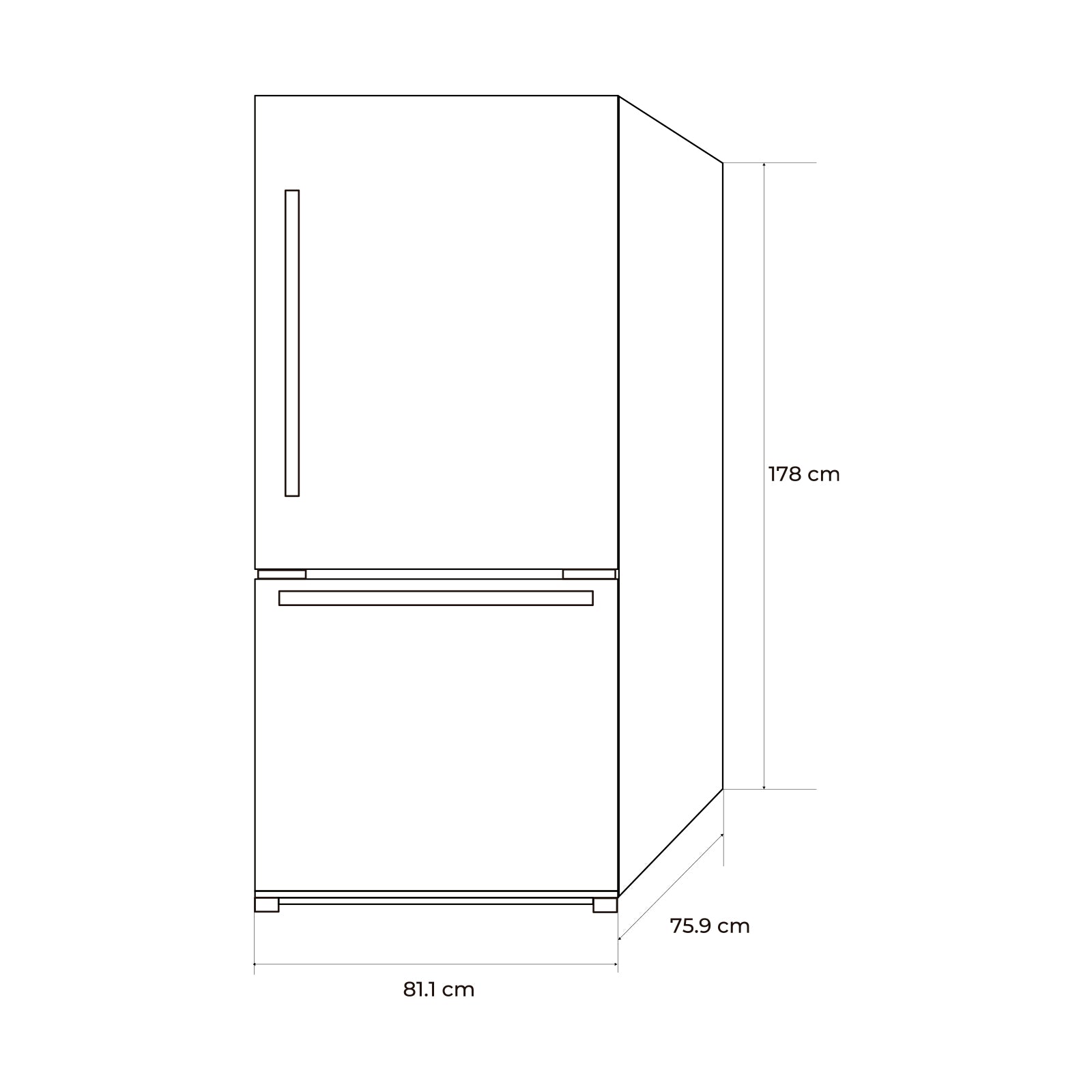 (POR PEDIDO) Refrigerador Puerta Derecha 18p3/509L Acero Inoxidable Estilo Francés Inverter Drija TWIN-36D4PD (No se vende por separado)