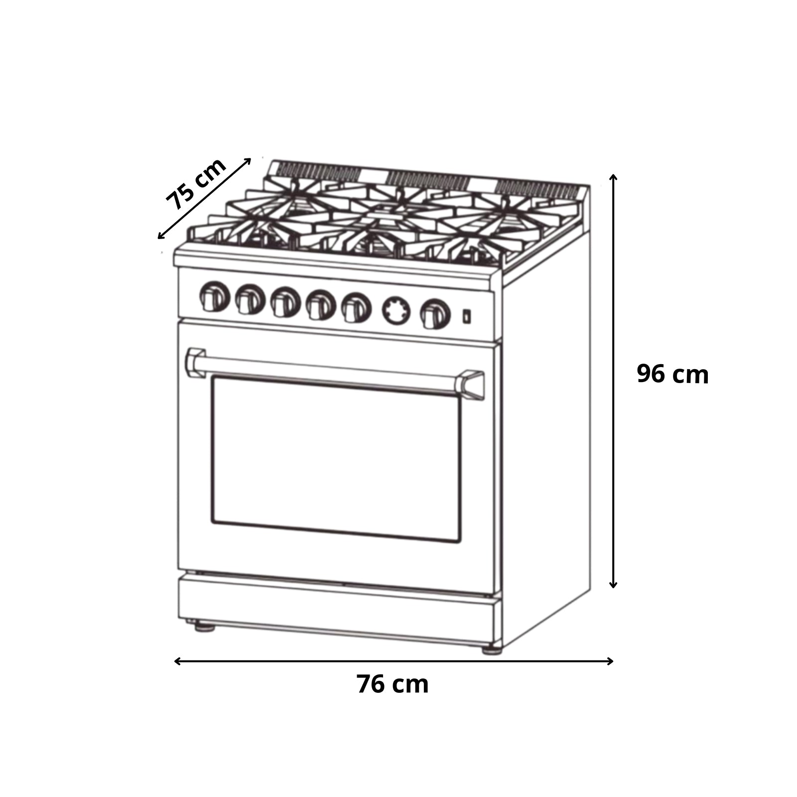 (POR PEDIDO) Estufa con Horno 6 Quemadores Venecia 90 Drija