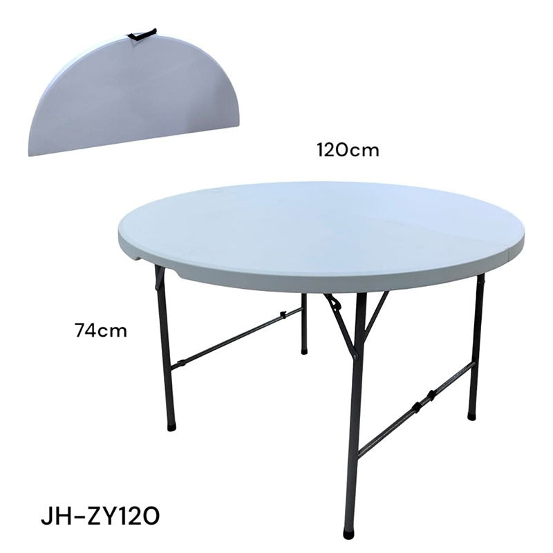 Mesa Plegable Redonda Plástica 120x74cm JH-ZY120