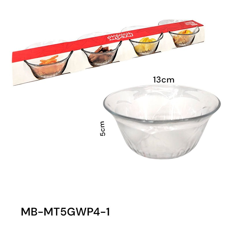 Set 4 Mini Envases de Vidrio 13x5cm MB-MT5GWP4-1 Ramekin.
