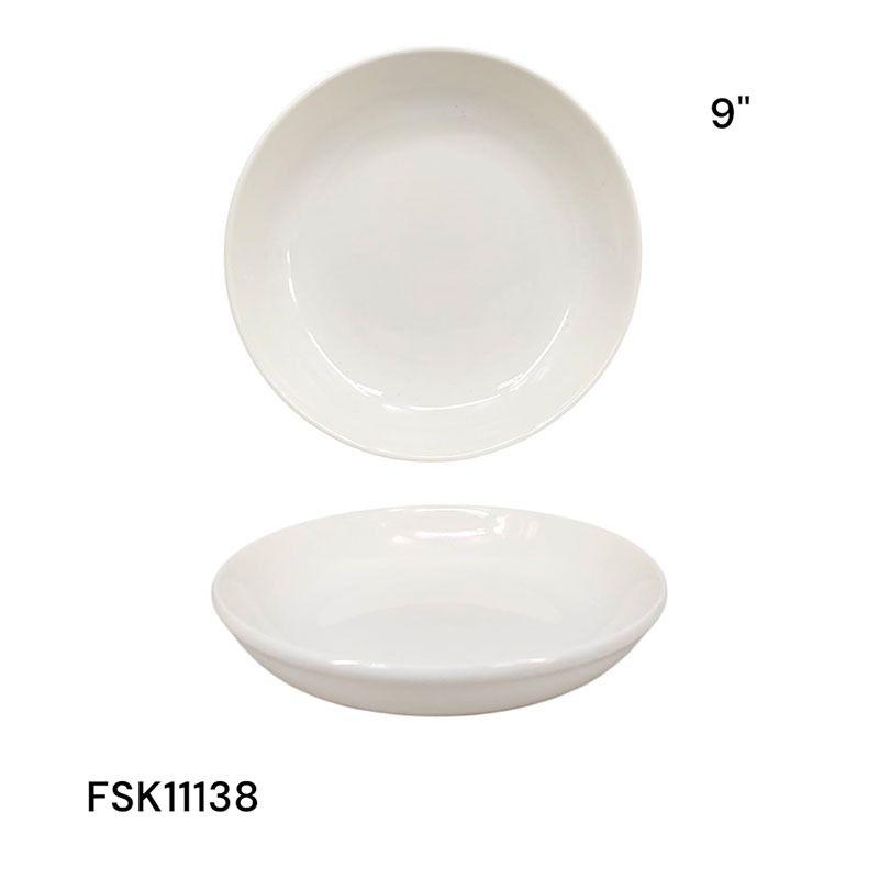(LLEGANDO 27 DE MARZO) Plato de Cerámica Redondo Blanco 9" FSK11138