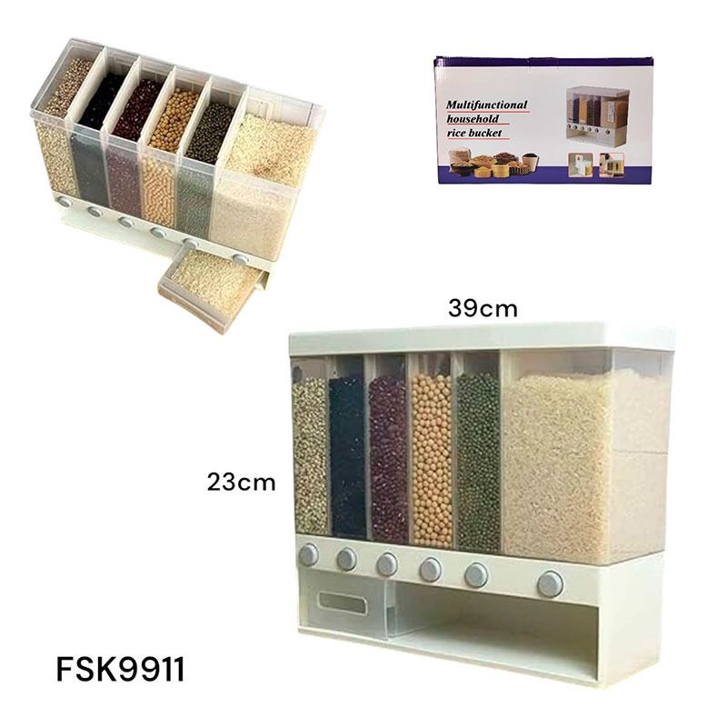 Dispensador de Granos 6 Compartimientos de Plástico FSK9911