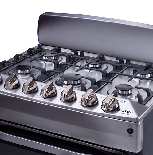 Estufa a Gas Nisato 30" de 6 Quemadores con Horno – NPX-7663TELAF