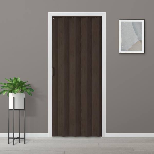 Puerta de PVC Plegable Tipo Acordeón 203x106cm Chocolate 136-3003