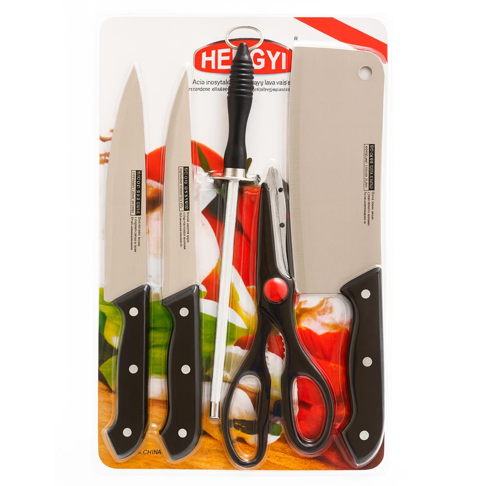 Juego de 5 Piezas Cuchillo / Chaira / Hacha BP-2067